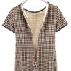 MAX MARA Weekend Wool Blend Check Pattern Short Sleeve One Piece 38 Gray Women Used