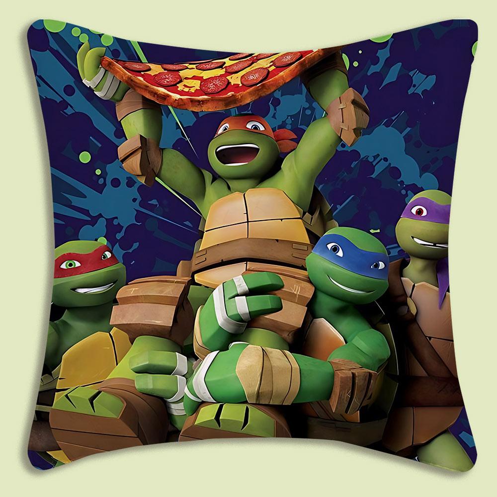 NNinja Turtles Pillow Covers Cartoon Sofa Decorative Home Doublesided Printing Short Plush Cute Cushion Cover