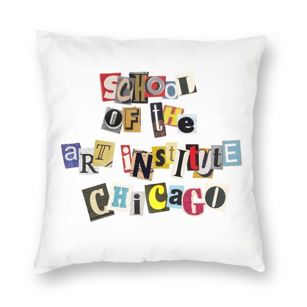 School Of The Art Institute Of Chicago Square Pillowcase Polyester Linen Velvet Printed Zip Decor Room Cushion Cover 30x30cm