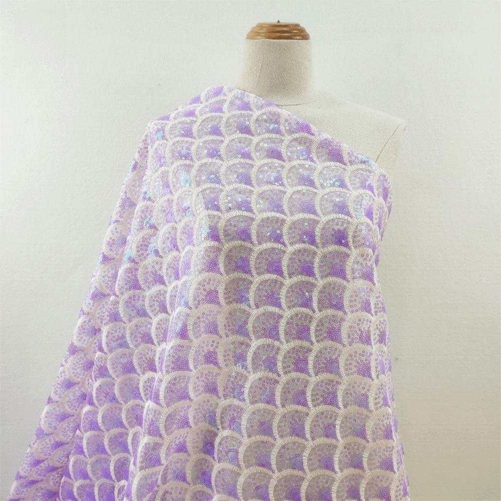 Laser Embroidery Mesh Gauze Sequin Mesh Lace Fabric  Performance Clothing Fabric