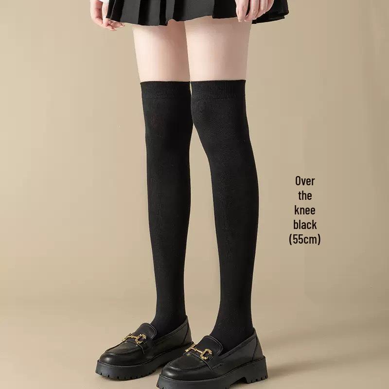 Women's Long Black Compression & Shaping Velvet Socks - Slimming & Breathable