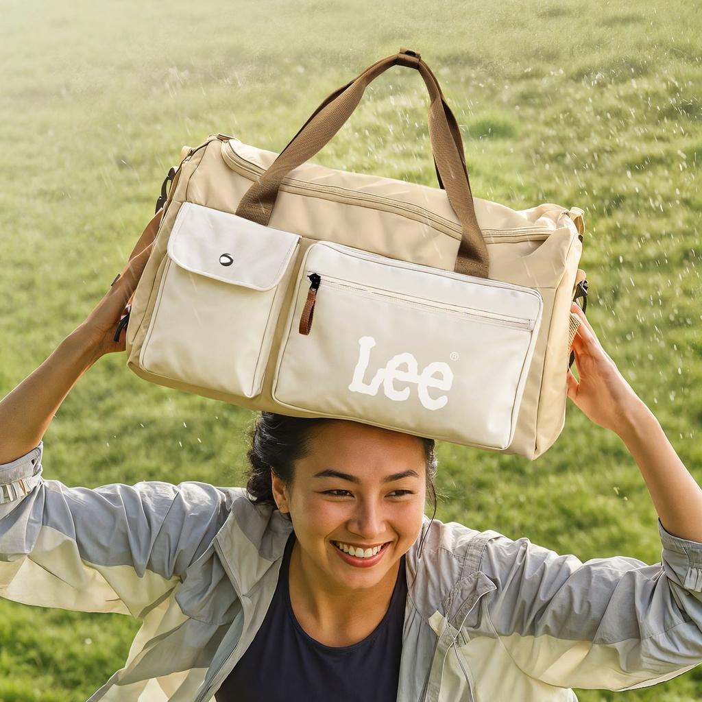 New Lee Fabric Multifunction Shoulder Bag, Crossbody Bag, Gym Bag Unisex Khaki LE240153M