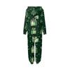 Christmas Print Family Matching Hooded Long Sleeved Zippered Jumpsuit Set