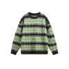 Unisex Oversized Crewneck Knit Sweater Cotton Blend Gradient Mohair Style Winter Casual Pullover Teens