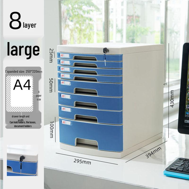 Abschließbarer mehrschichtiger A4-Desktop-Aktenschrank und Aufbewahrungsbox