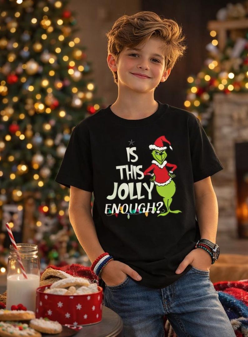 Jolly Enough Toddler Christmas T-Shirt | Funny Holiday Graphic Tee for Boys & Girls 110