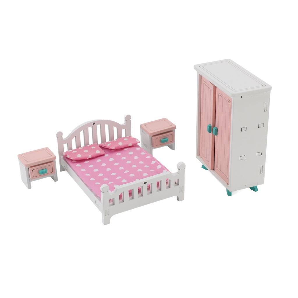 Children Simulation Miniature Dollhouse Bedroom Scene Small Furniture Home Role Playing Educational 