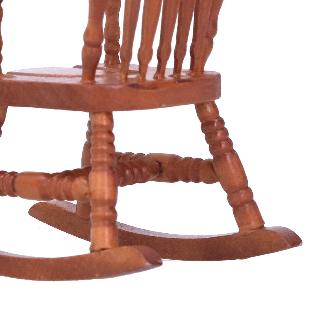 1:12 Miniature Rocking Chair Cute Wood Rocker Furniture Toy Accessories