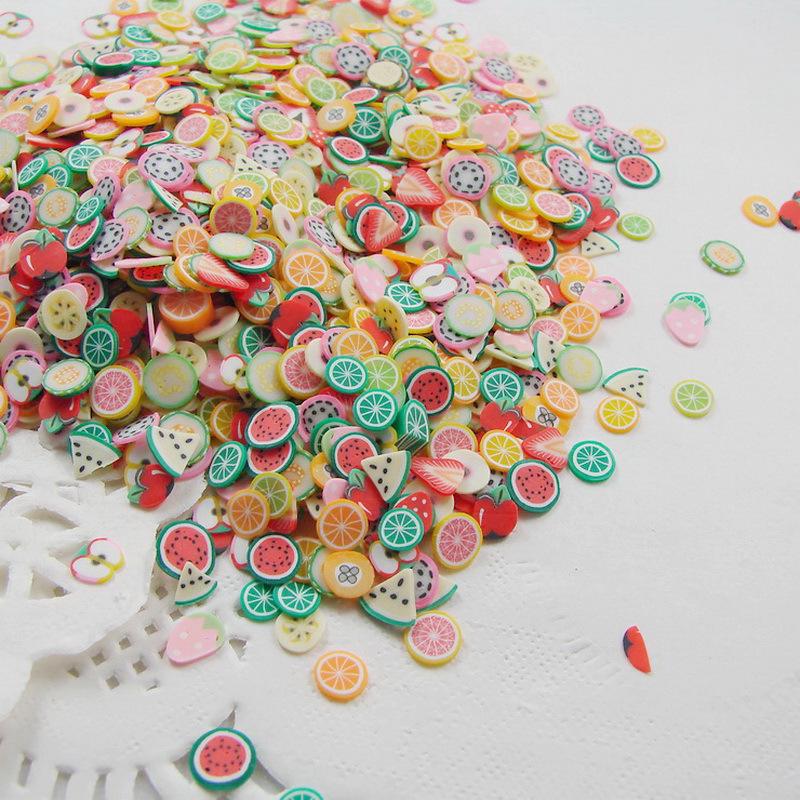 5mm Polymer Clay Slices for Nail Art, DIY Crafts: Fruit, Animal, Flower, Smiley Face, Heart Shapes