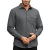 Autumn Long-sleeved Plain Collar Daily Vacation Solid Color Men's Shirt