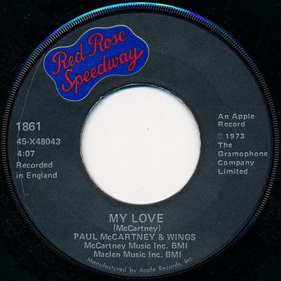7inch Record WINGS - My Love 1861 Apple Records 1973 US Rock Used