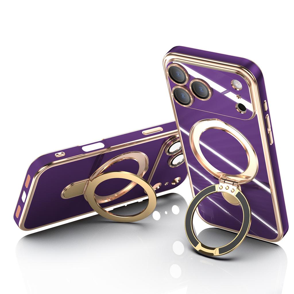 Applicable to Apple 11ProMax mobile phone case 11 solid color fulcrum magnetic suction bracket 11 electroplating 11 anti-drop protective case moisture