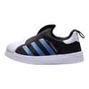 adidas Originals Superstar Sapatos de Caminhada Confortáveis Versáteis de Cano Baixo Sapatos de Bebê Preto Azul KI8789