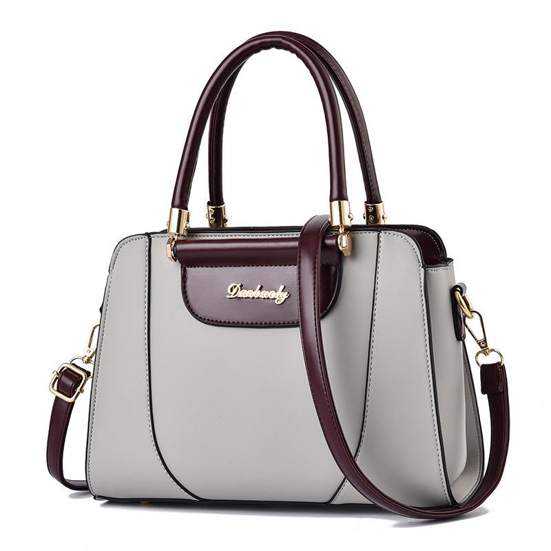 Women's bag 2025 new trendy simple portable women's big bag fashionable and elegant large capacity contrasting color shoulder messenger bag