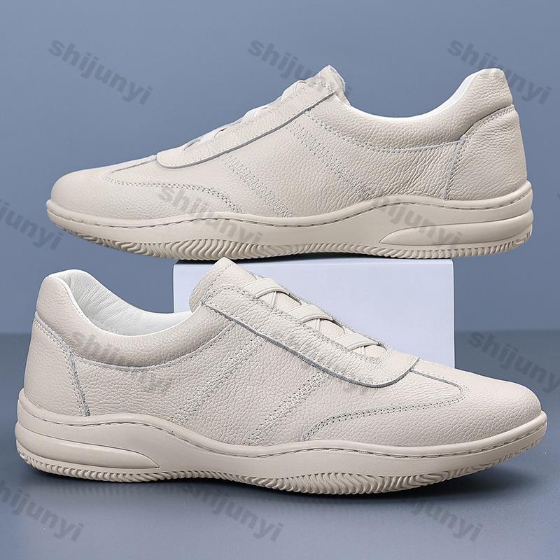 Fashion Men's Leather Shoes 2025 Summer New Fashion Breathable Casual Shoes Lightweight Comfortable Outdoor Non Slip Sneakers Zapatillas