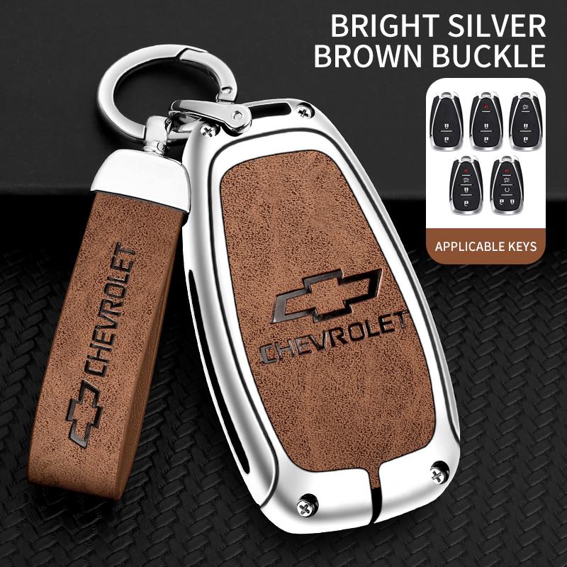 Zinklegierung Leder Auto Schlüsselabdeckung Hülle für Chevrolet Aveo Bolt Onix Cruze Spark Cavalier Colorado Lacetti Traverse Silverado