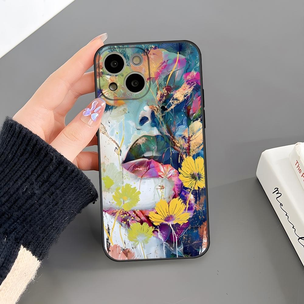 Abstract Flowers Girl Art Phone Case For Iphone 17 Air 15 Pro Max 14 Pro 16 Plus 12 13 11 Xr X Xs 8 7 Plus Back Cover