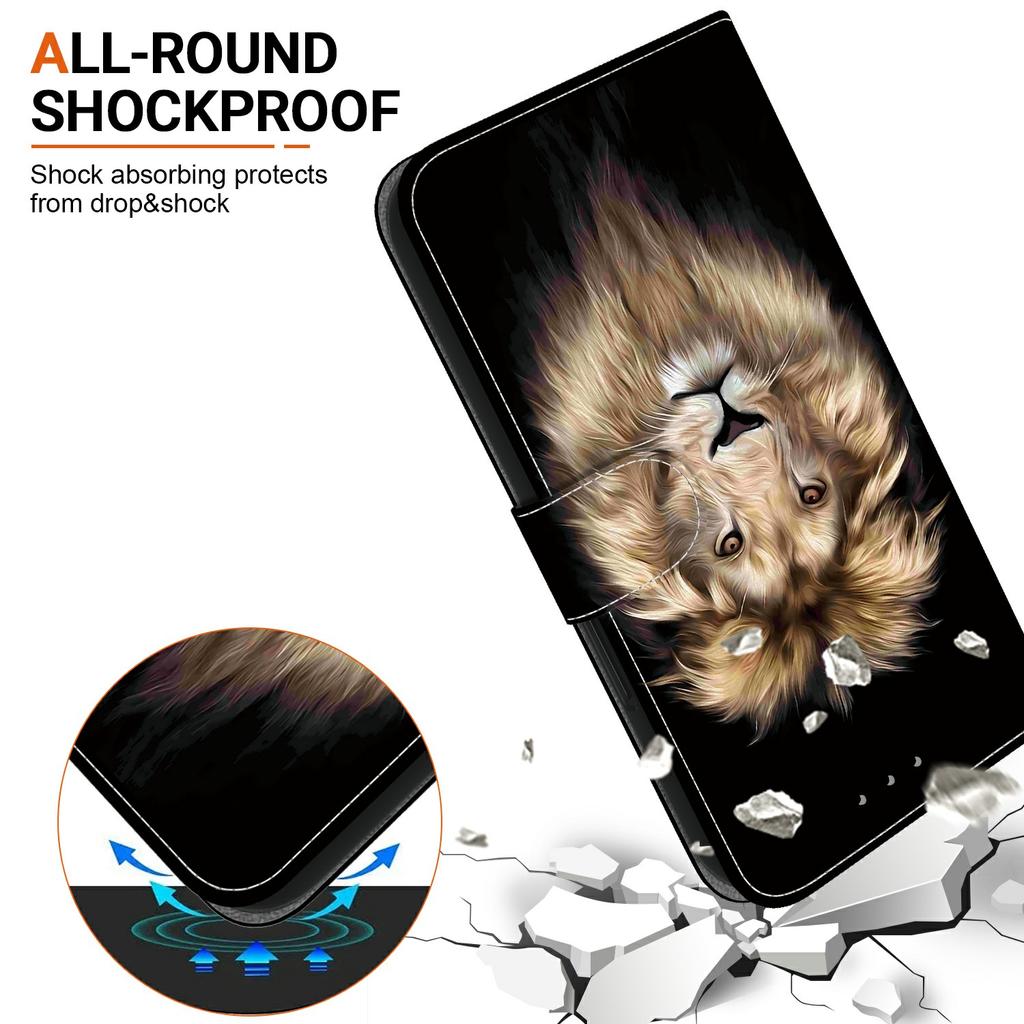 For Motorola Moto G56 5G Case Pattern Printing Anti-Drop Leather Flip Wallet Phone Cover with Lanyard