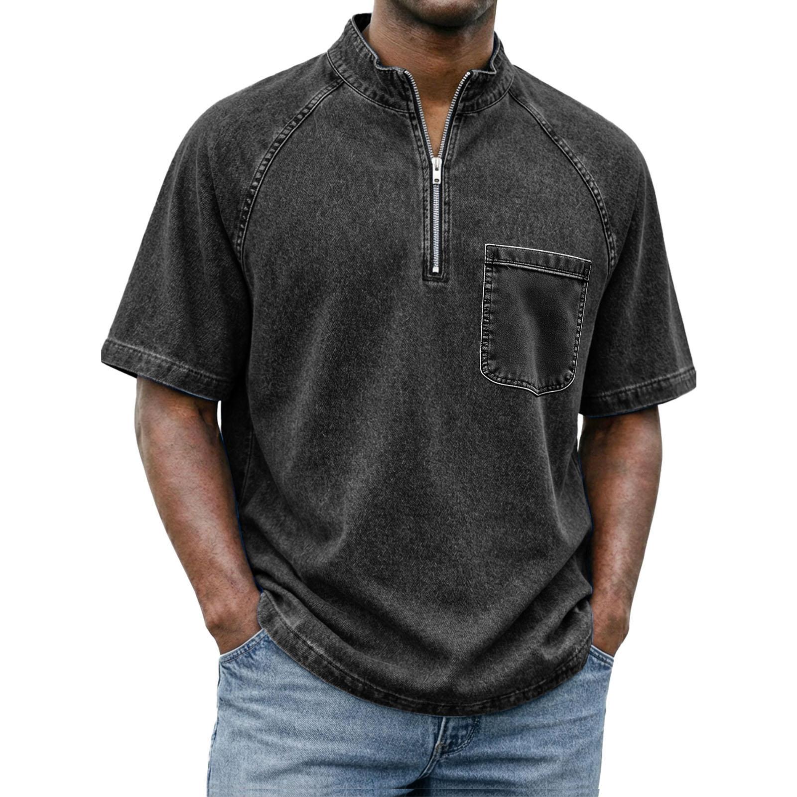 

Мужская повседневная легкая рубашка на пуговицах с коротким рукавом XXL чёрный