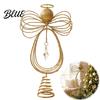 Decorative Holiday Tree Accents Angel Christmas Topper Gold Glitter Metal Wire Crown Modern Topper Ornament for Home Decor And Seasonal Indoor