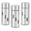 3Pcs Salt and Pepper Shakers Set Stainless Steel 3 Sizes Hole Spice Dispenser Seasoning Container Bo