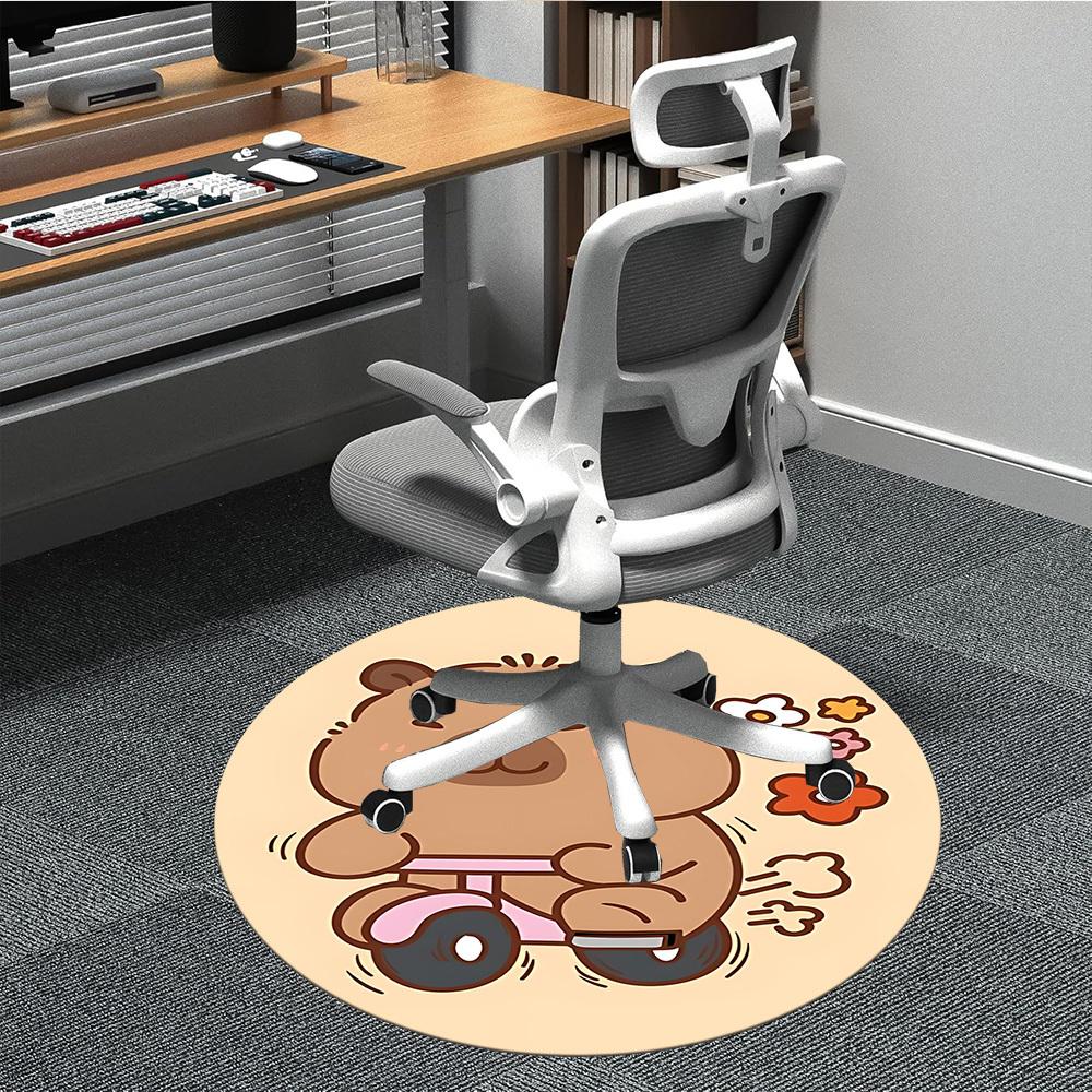 

1pc Scooter Capybara Chair Carpet for Office, Non-slip, Soft and Durable Leisure Rug, Perfect for Office, Living Room yy251103099 80cm by 80cm