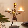 Luxury European-Style Creative Retro Wrought Iron Candlestick for Dining Table Decor and Candlelight Ambiance