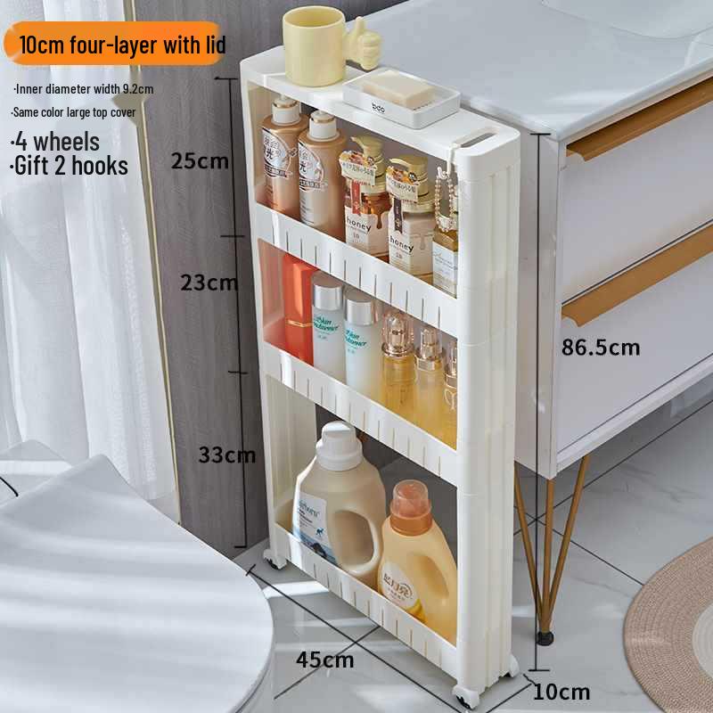 Ultra-Slim Gap Storage Rack for Kitchen, Bathroom, Fridge, Wall Corner, Bedside, and Living Room.