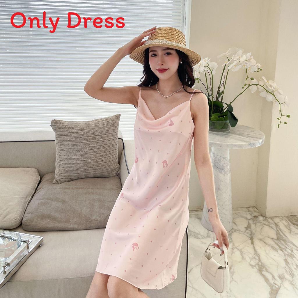 Summer Girl Ice Silk Heart Nightdress With V Neck And Sleeveless Design For Home Wear
