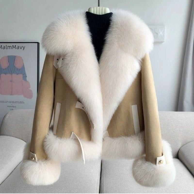 Damen Kurzjacke Imitat Fuchsfell 2 Herbst Winter Neu Warmes Oberteil Leicht Trendig