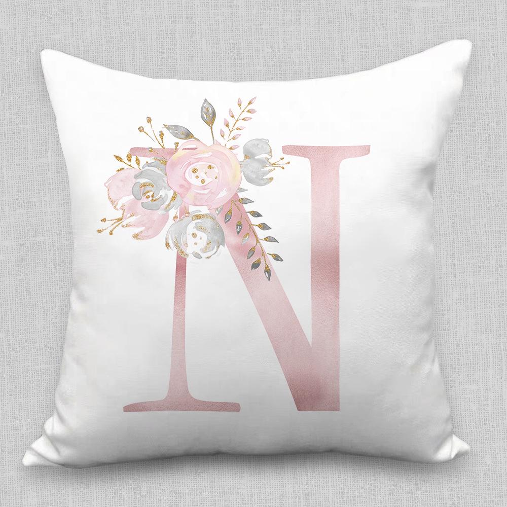 Nordische Kissenhülle Rosa Buchstaben Kissenhülle Auto Sofa Lendenkissen Sitzkissen