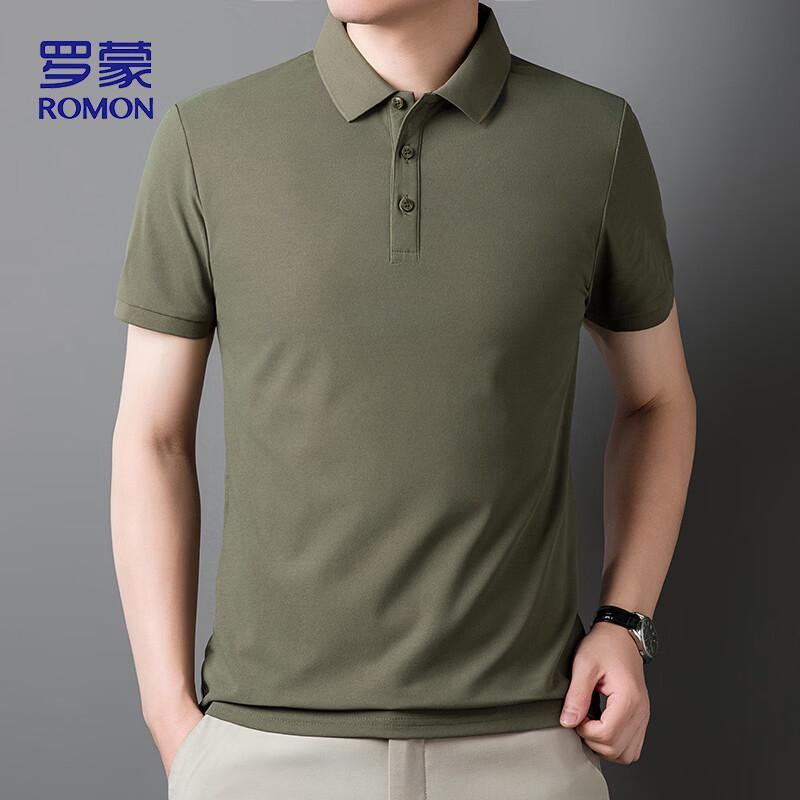 ROMON Men s Ice Silk Short Sleeve Polo Shirt 4XL