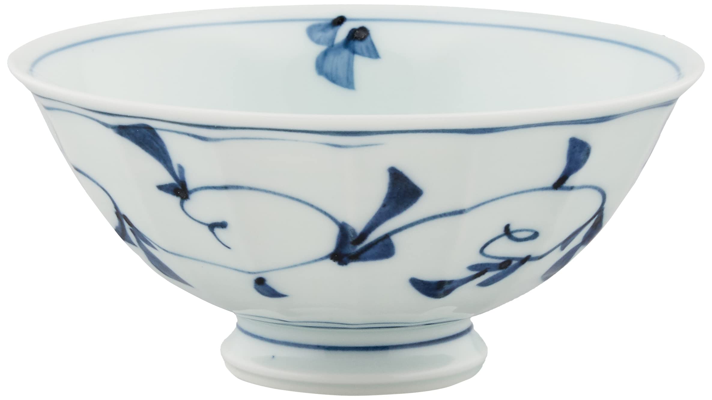 

Hasami Ware Lightweight Rice Bowl Arabesque Pattern Blue 32001 (Large) синий