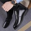 [Leather wool] Cotton shoes men's velvet warm people winter thickened non-slip elderly father cotton leather shoes