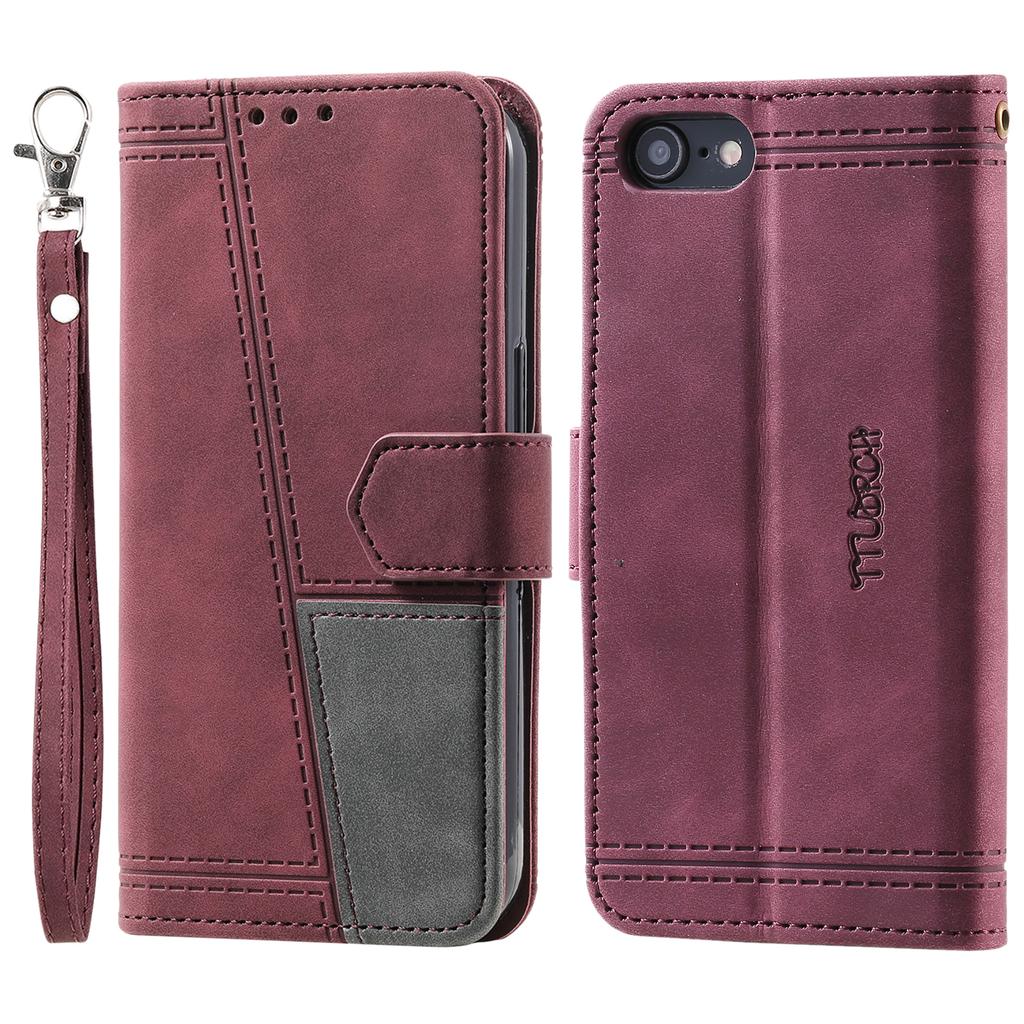 TTUDRCH Styl 004 Etui Skórzane na iPhone 16e Portfel Blokujący RFID Stojak Pokrowiec na Telefon ze Smyczą