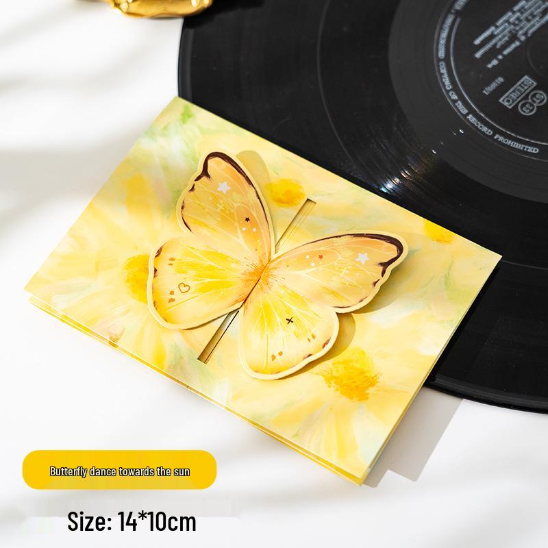 Foldable 3D Butterfly Greeting Card with Envelope - Ideal Gift for Friends or Couples