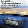 Tire Pressure Monitoring System Wireless Solar  Pressure Monitor with 6 External Sensors Real-time Display Temperature Pressure