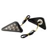 2x Motorcycle 12V Euro Triangle Flush Mount Turn Signal Smoke Amber LED Light AP