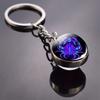 Key Chain Decorative 12 Constellation Exquisite Universal Double Glass Ball Pendant for Phone