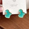 White Enamel Cloud Women's Stud Earrings Irregular Shape Gold Metal Side Wave Uneven Unusual Small Earrings for Girls