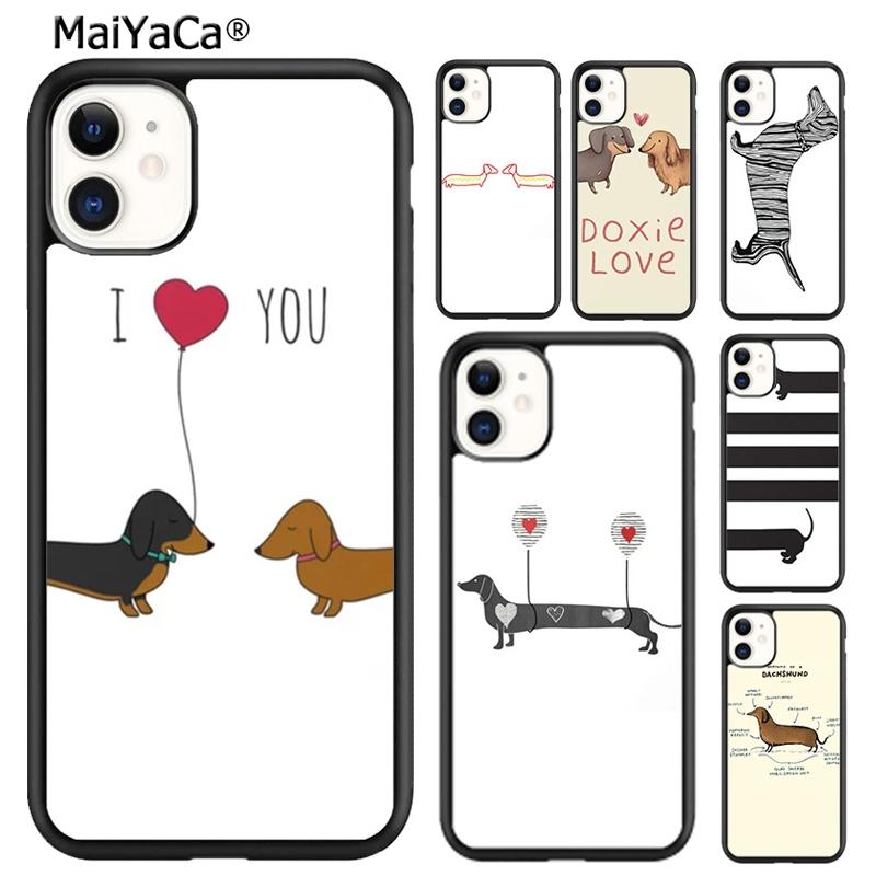MaiYaCa Dachshund Sausage Dog Lover Heartbeat Phone Case For iPhone 17 Air 16 Pro Max 15 14 Plus 12 13 Cover Coque