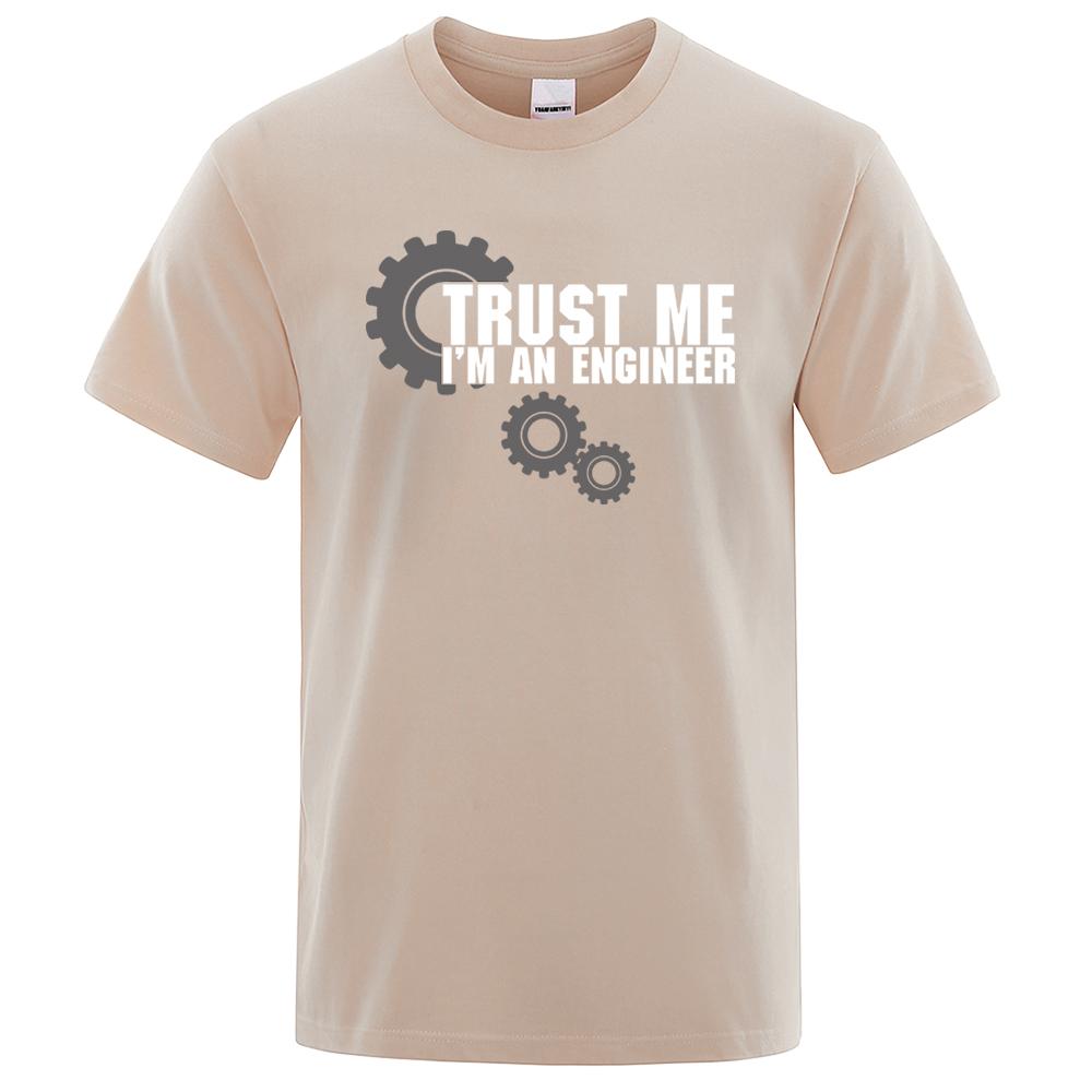 Trust Me I'M Engineer Print Clothes Men Vintage Oversize T-Shirt Summer 100% Cotton Loose Tee Clothes Man New Crewneck T-Shirts