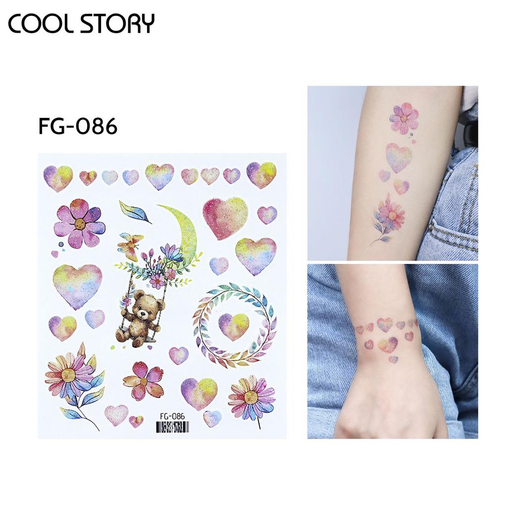 Party Stickers, Trendy Gold and Silver Embossed Valentine's Day Tattoo Stickers, Waterproof and Long-lasting Fake Tattoo Stickers