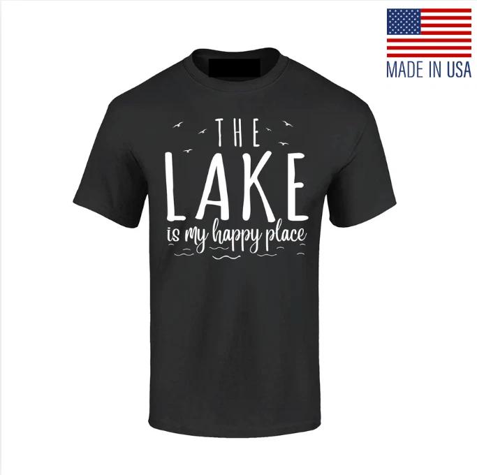 The Lake Is My Happy Place T-Shirt Lake Life Lake Time Mode Shirts Reprint S