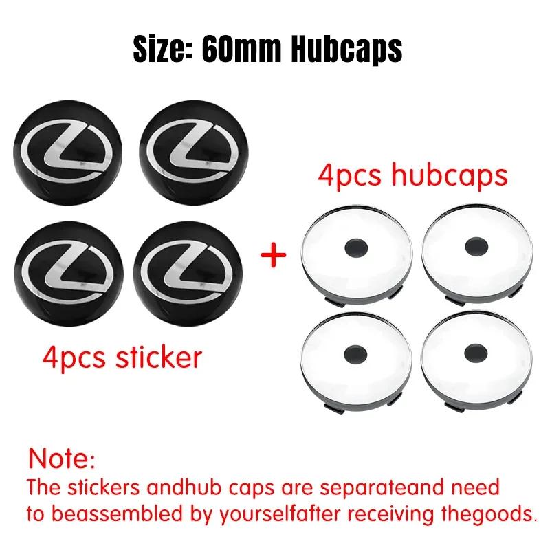 4pcs 56/60mm Wheel Hub Center Caps For Lexus ES RX NX LS UX LM LX GX LC RZ IS CT GS RC HS SC TX LBX IS300 RX3 Auto Accessories