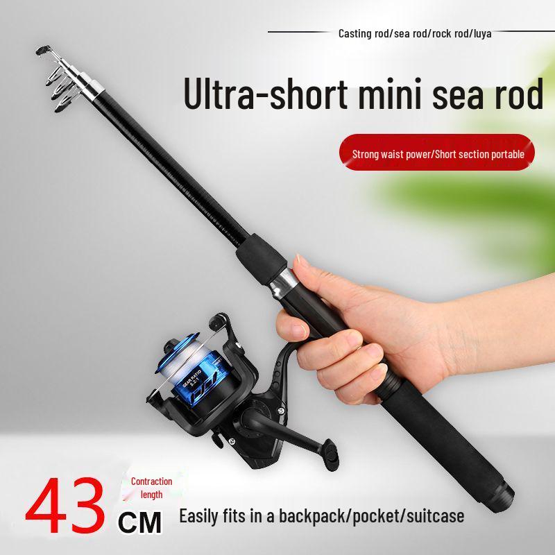 43cm Portable Mini Telescopic Lure Fishing Rod Set for Beginners