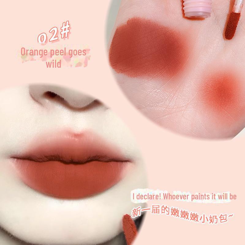 

Xixi Heart-Beating Velvet Lip Glaze: Strawberry Bear Soft Matte для гладких, ярких губ — идеально подходит для осени и зимы. null оранжевый