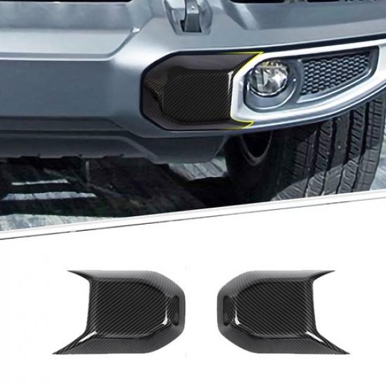 2x Carbon Fiber Front Bumper Guard Pad Cap End Cover For Jeep Wrangler JL JT 18+