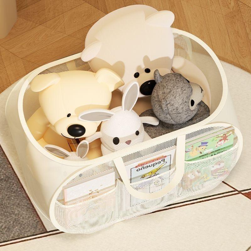 Children's Toys Storage Basket Transparent Storage Box Sub Block Plush Toys Large-capacity Household Multifunctional storage bag