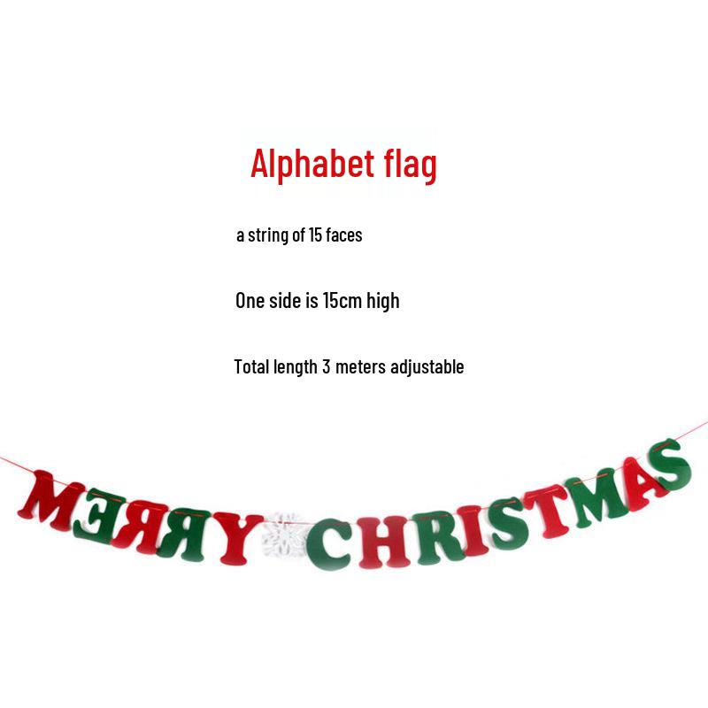 Non-Woven Christmas Bunting Flag for Store Decorations